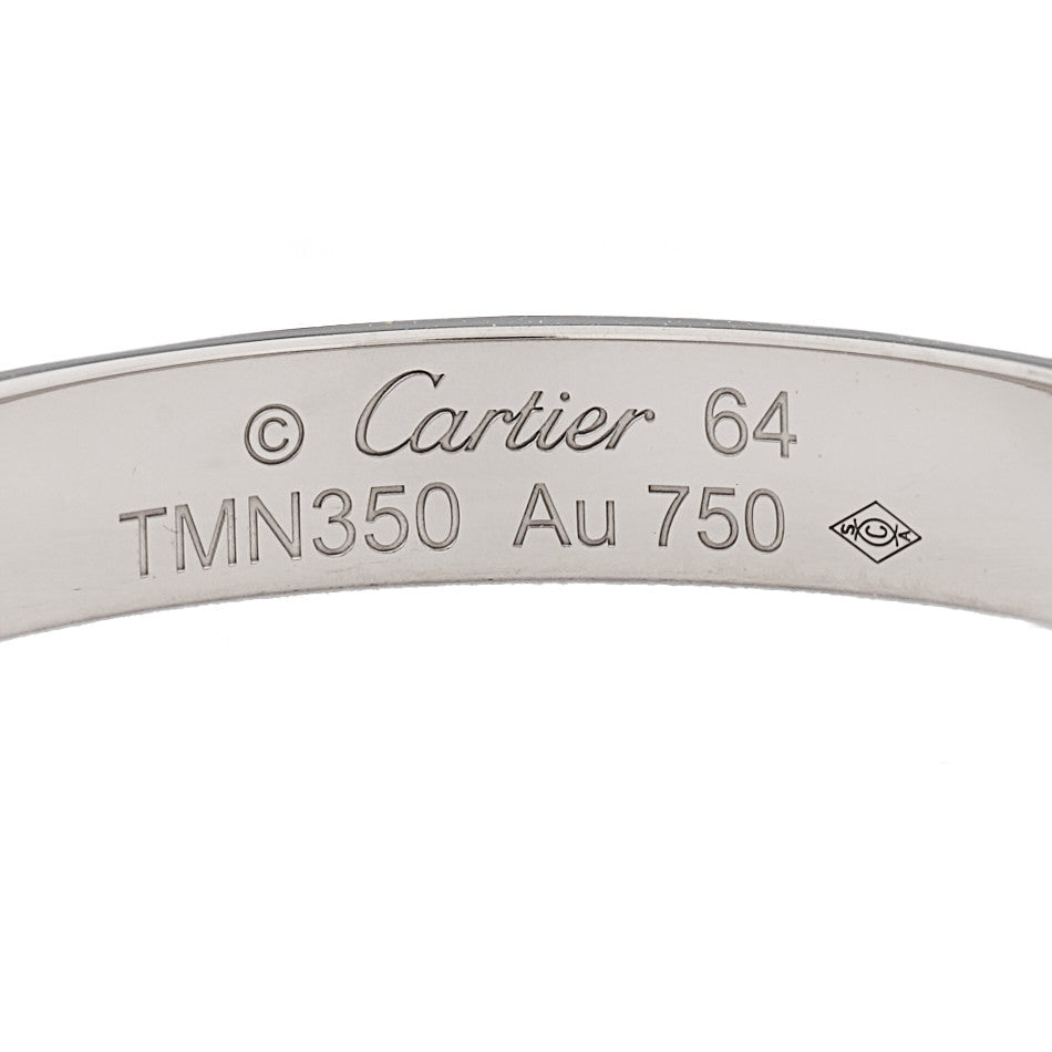 18K White Gold 3.5mm LOVE Wedding Band Ring 64- 10.75