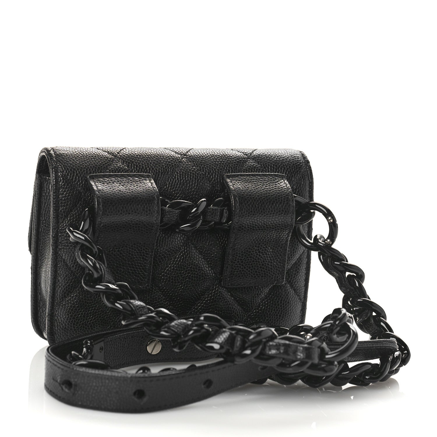 Chanel Caviar Quilted My Everything Belt Flap Card Holder Black 3 of 9