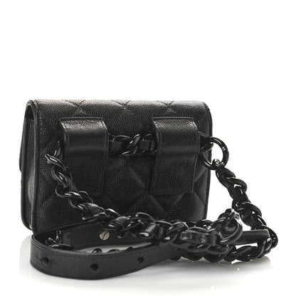 Chanel Caviar Quilted My Everything Belt Flap Card Holder Black 3 of 9