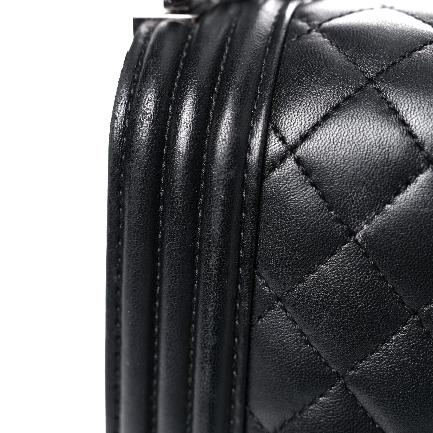 Lambskin Quilted New Medium Boy Flap Black