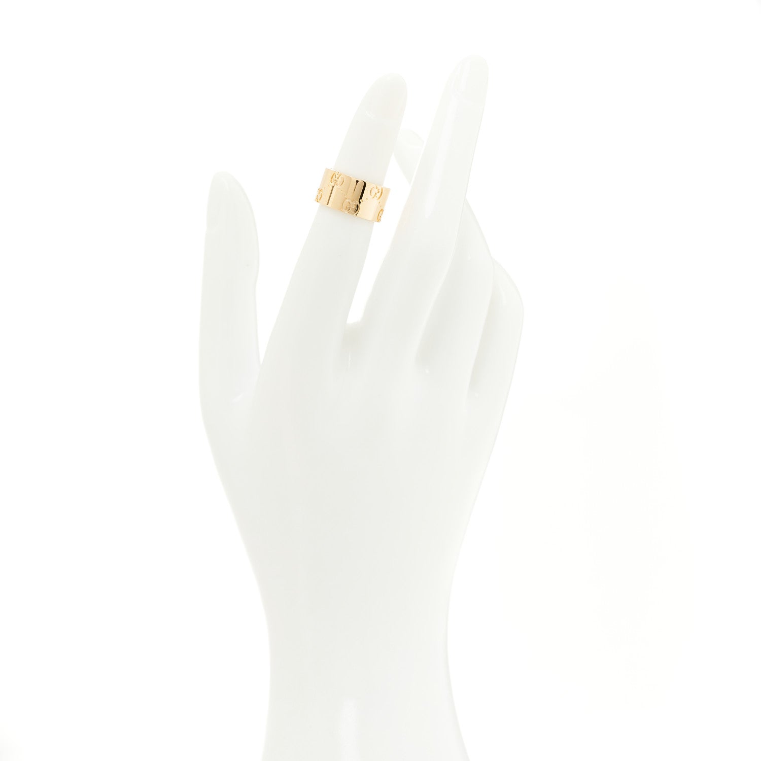 Gucci 18K Yellow Gold 9mm Icon Band Ring 46 3.75 2 of 6