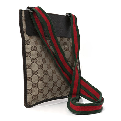 Gucci GG Monogram Web Messenger Crossbody Bag Dark Brown 3 of 16