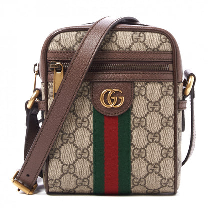 Gucci GG Supreme Monogram Web Mini Ophidia Messenger Brown 1 of 9
