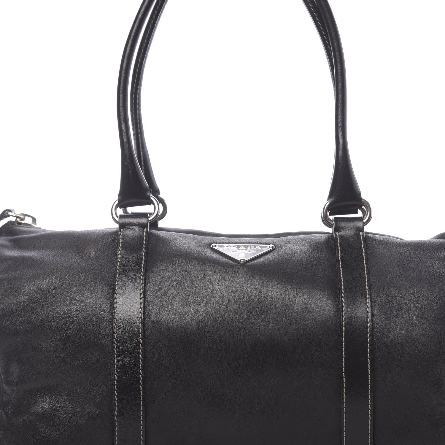 Prada Soft Calfskin Nappa Shoulder Bag Black 9 of 9