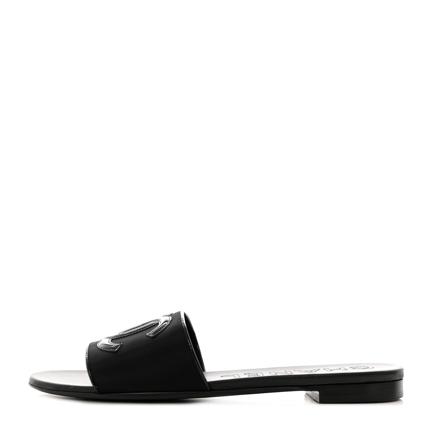 Chanel Mesh Patent Calfskin CC Mules 39.5 Black 1 of 9