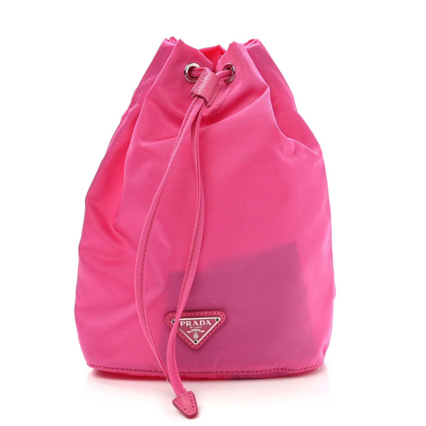 Nylon Vela Drawstring Pouch Fuxia