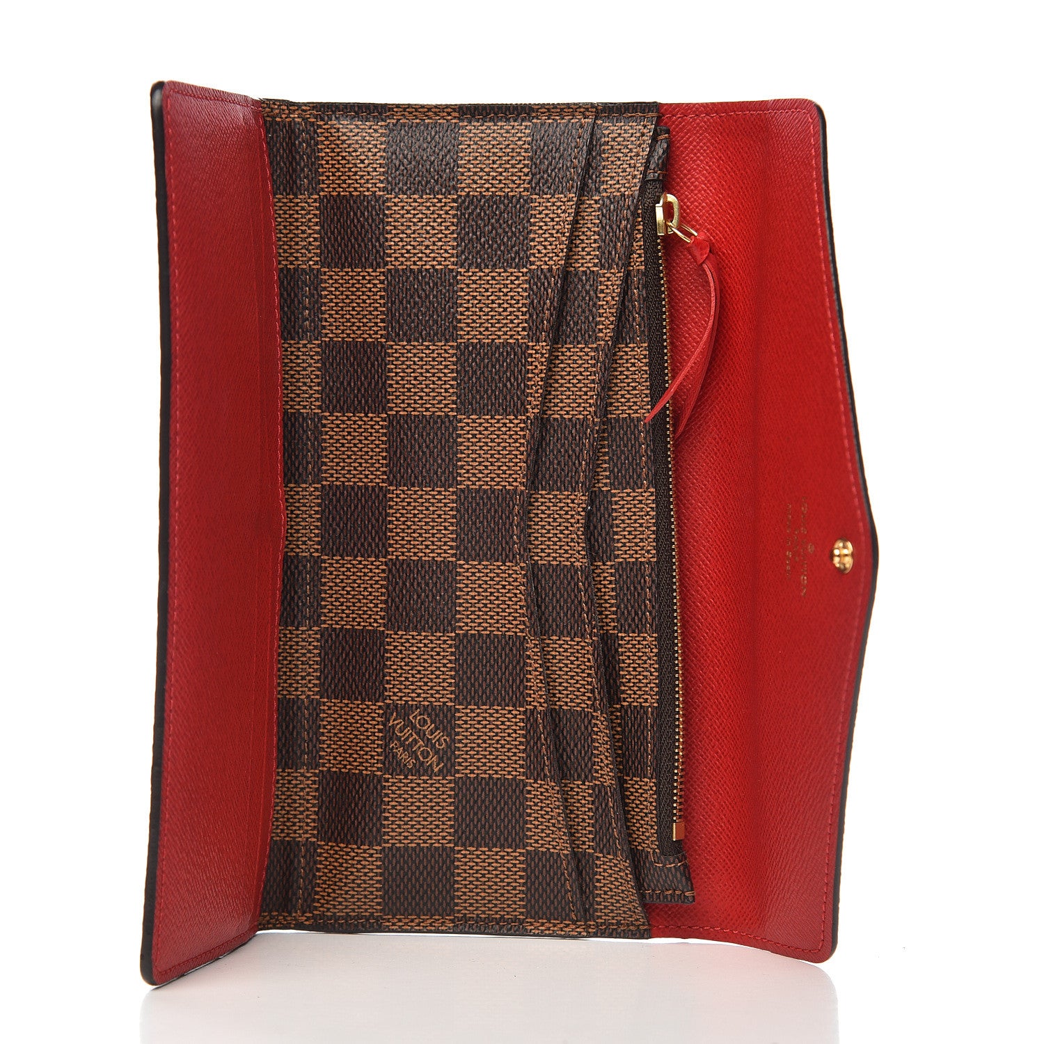 Louis Vuitton Damier Ebene Josephine Wallet Red 5 of 7
