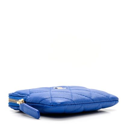 Chanel Caviar Quilted Zip Card Holder Wallet Blue 4 of 7