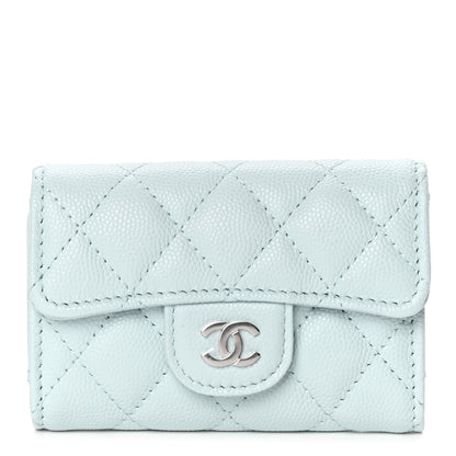 Chanel Caviar Quilted Classic 4 Key Holder Wallet Light Blue 1 of 7