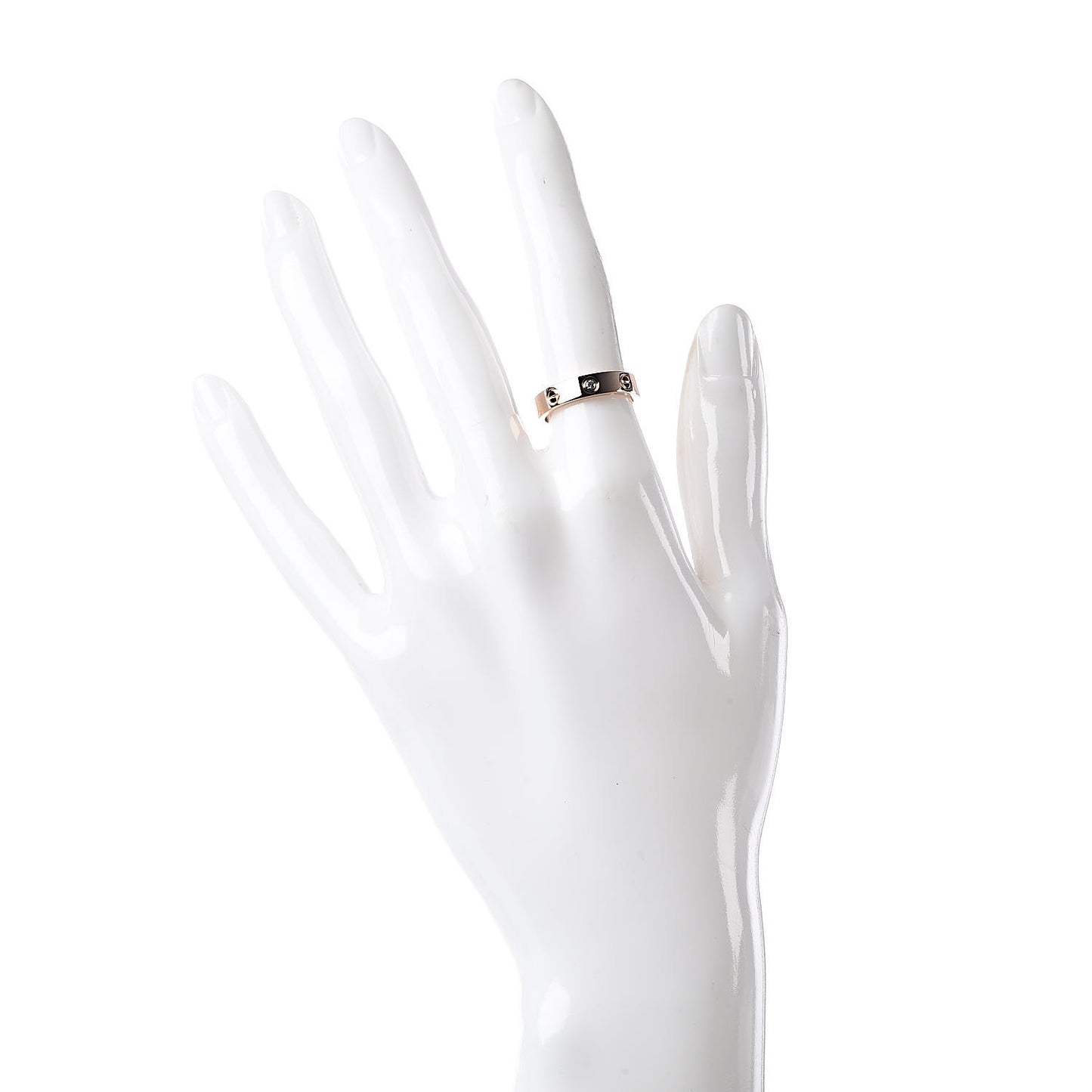 18K Pink Gold Diamond 4mm LOVE Wedding Band Ring 50 5.25
