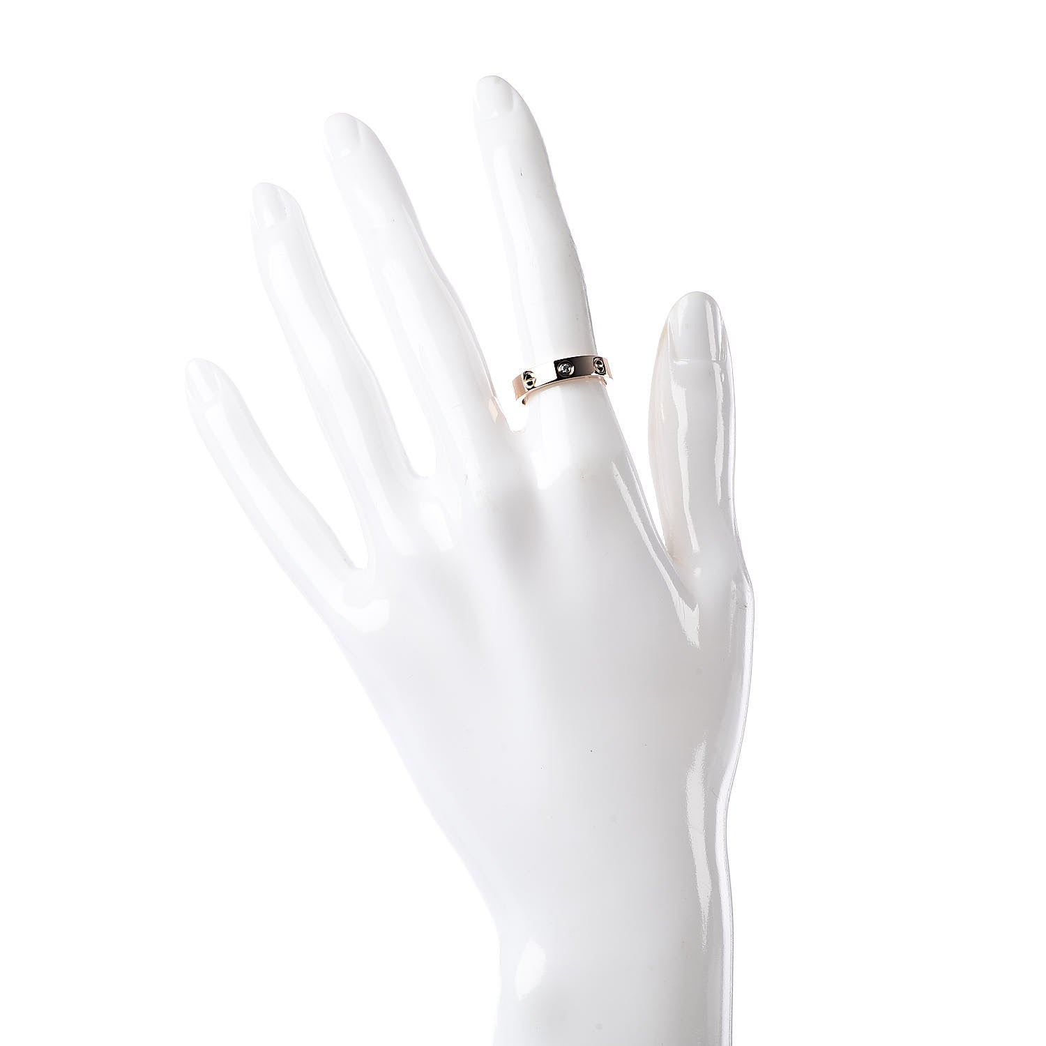 Cartier 18K Pink Gold Diamond 4mm LOVE Wedding Band Ring 50 5.25 2 of 4