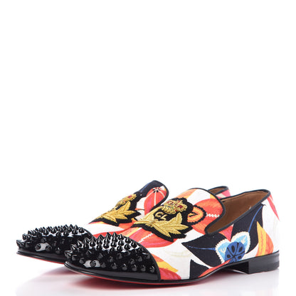 Christian Louboutin Canvas Patent Mens Harvanana Hawaii Spikes Flats 42.5 Multicolor 3 of 7