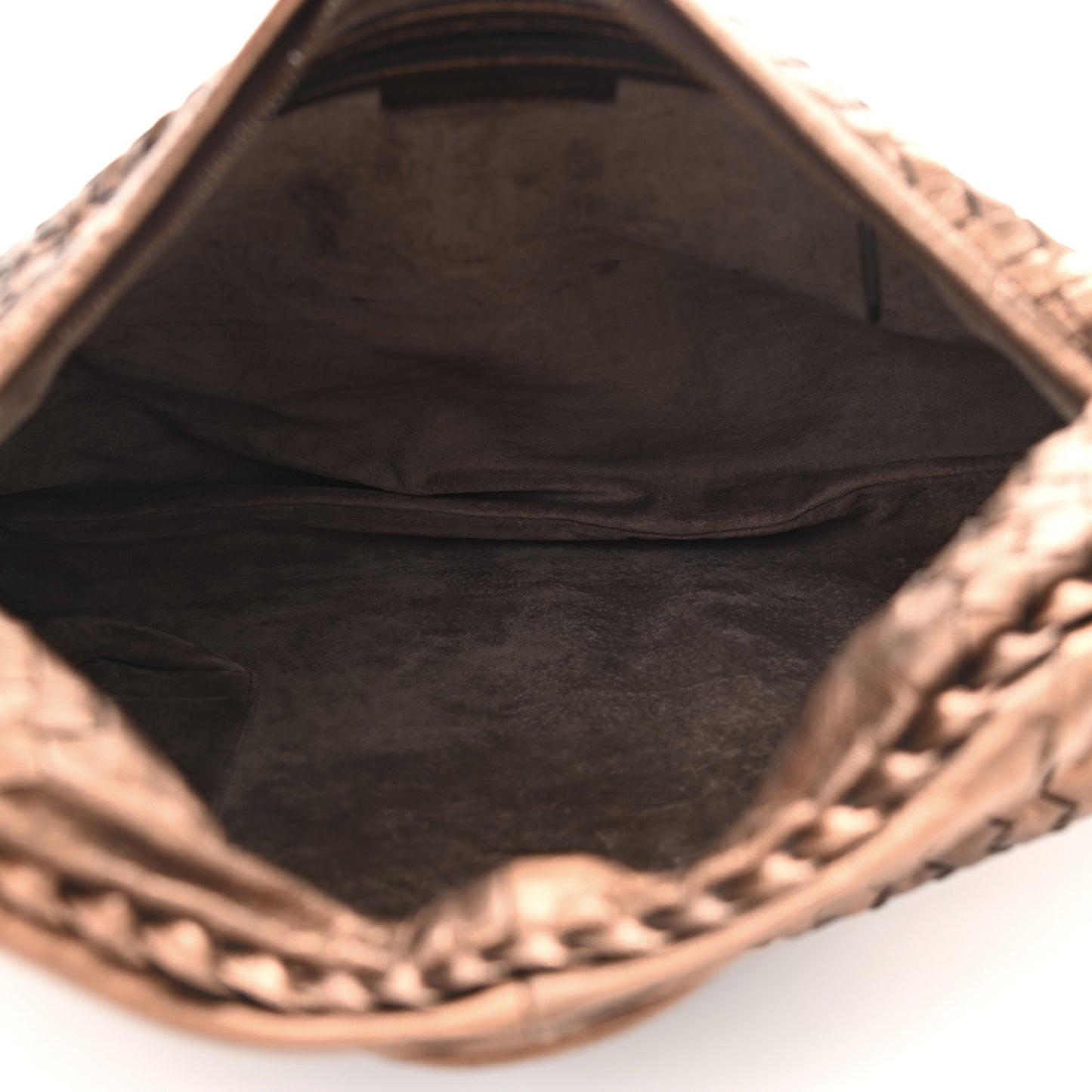 Metallic Nappa Intrecciato Large Veneta Hobo Copper
