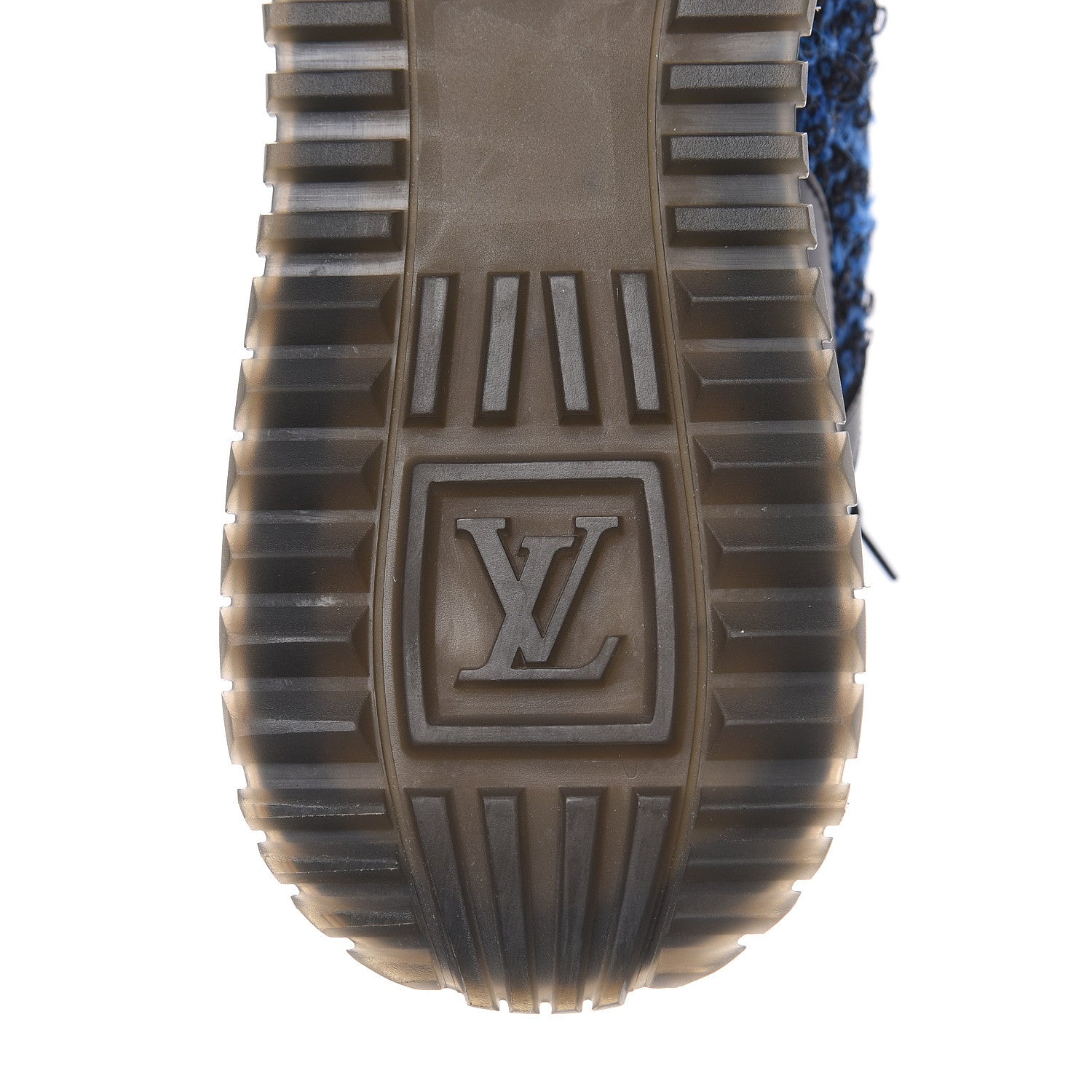 Louis Vuitton Calfskin Tweed Run Away Sneakers 37.5 Blue 7 of 10