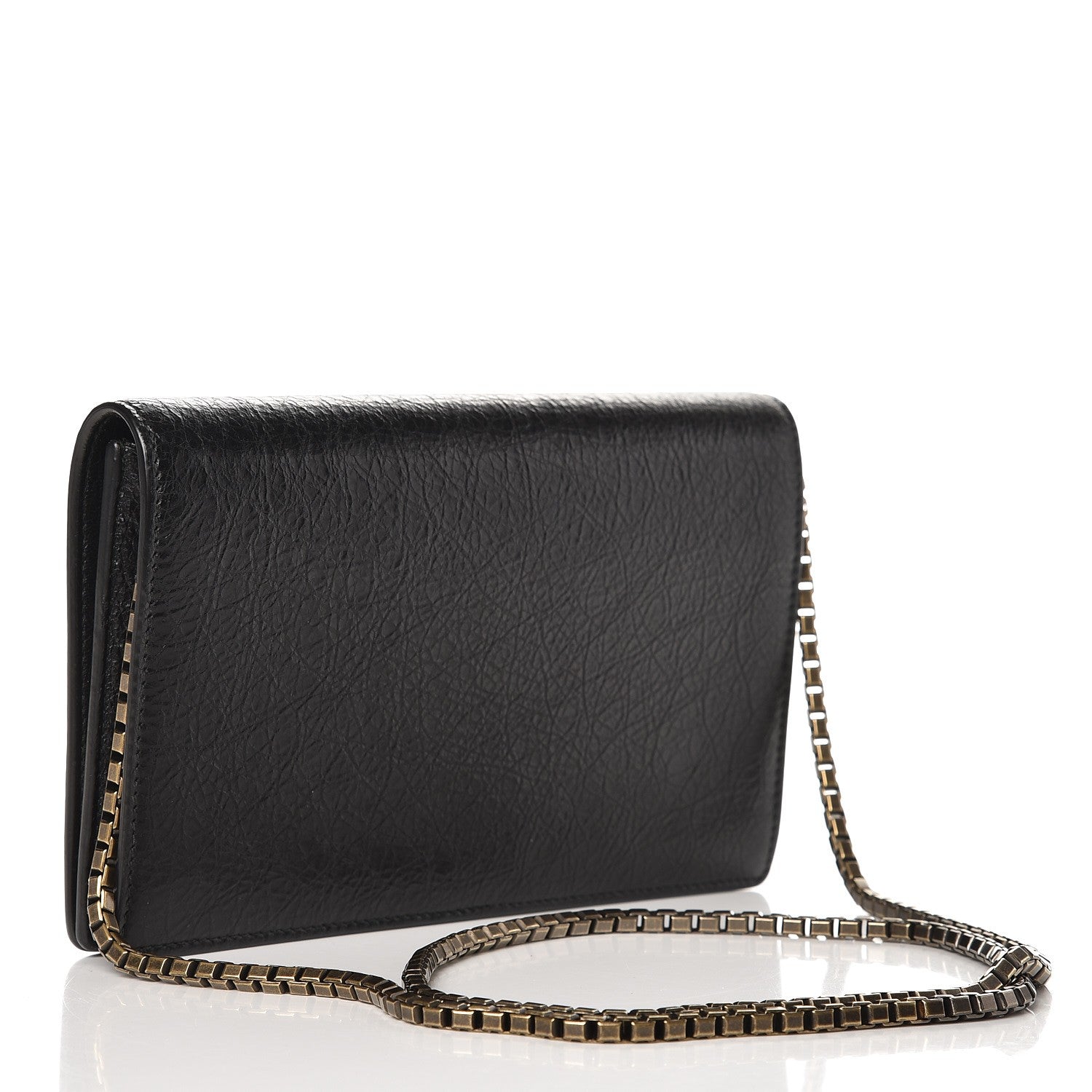 Balenciaga Agneau Giant 12 Brass Wallet On Chain Black 3 of 7