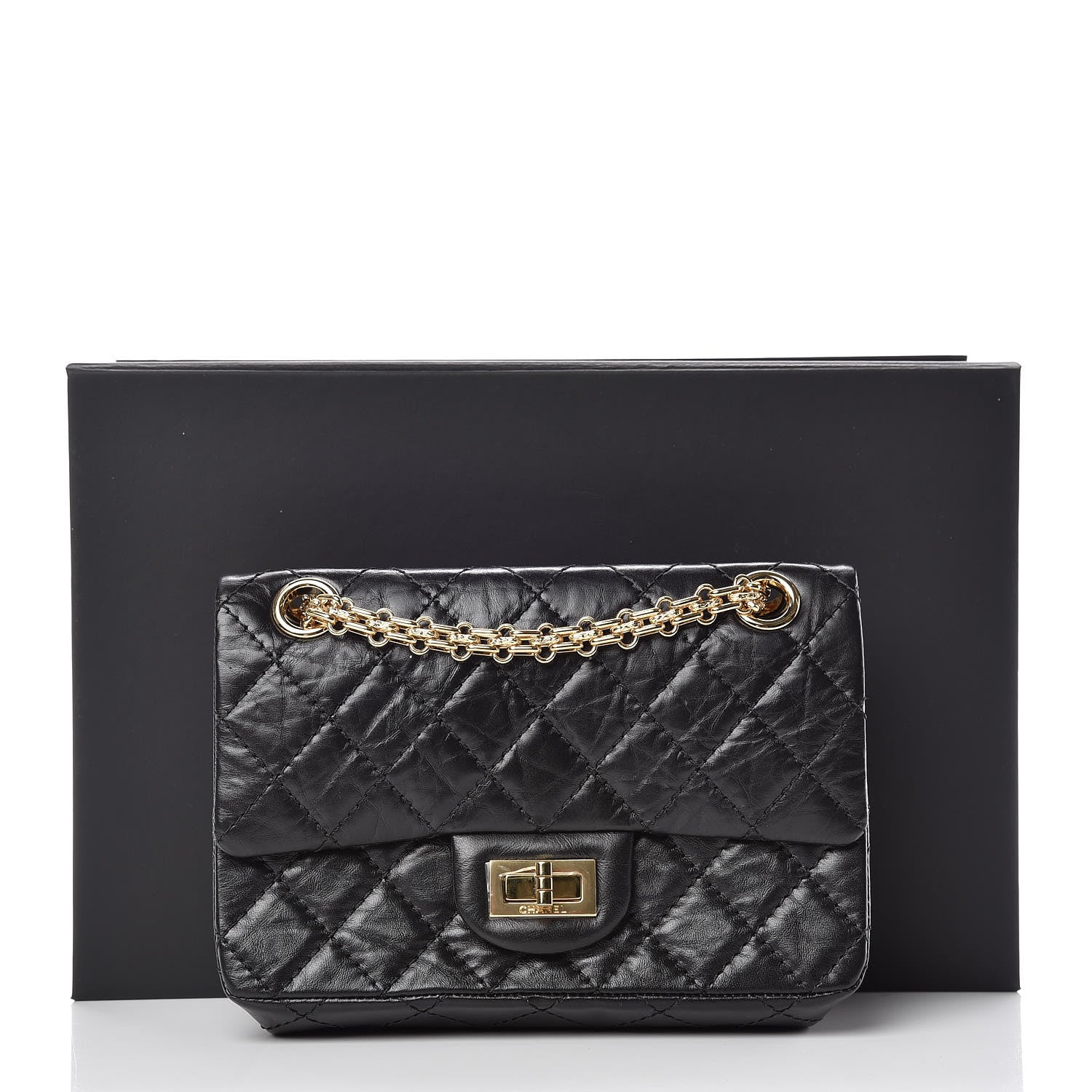 Chanel Aged Calfskin Quilted 2.55 Reissue Mini Flap Black 11 of 11
