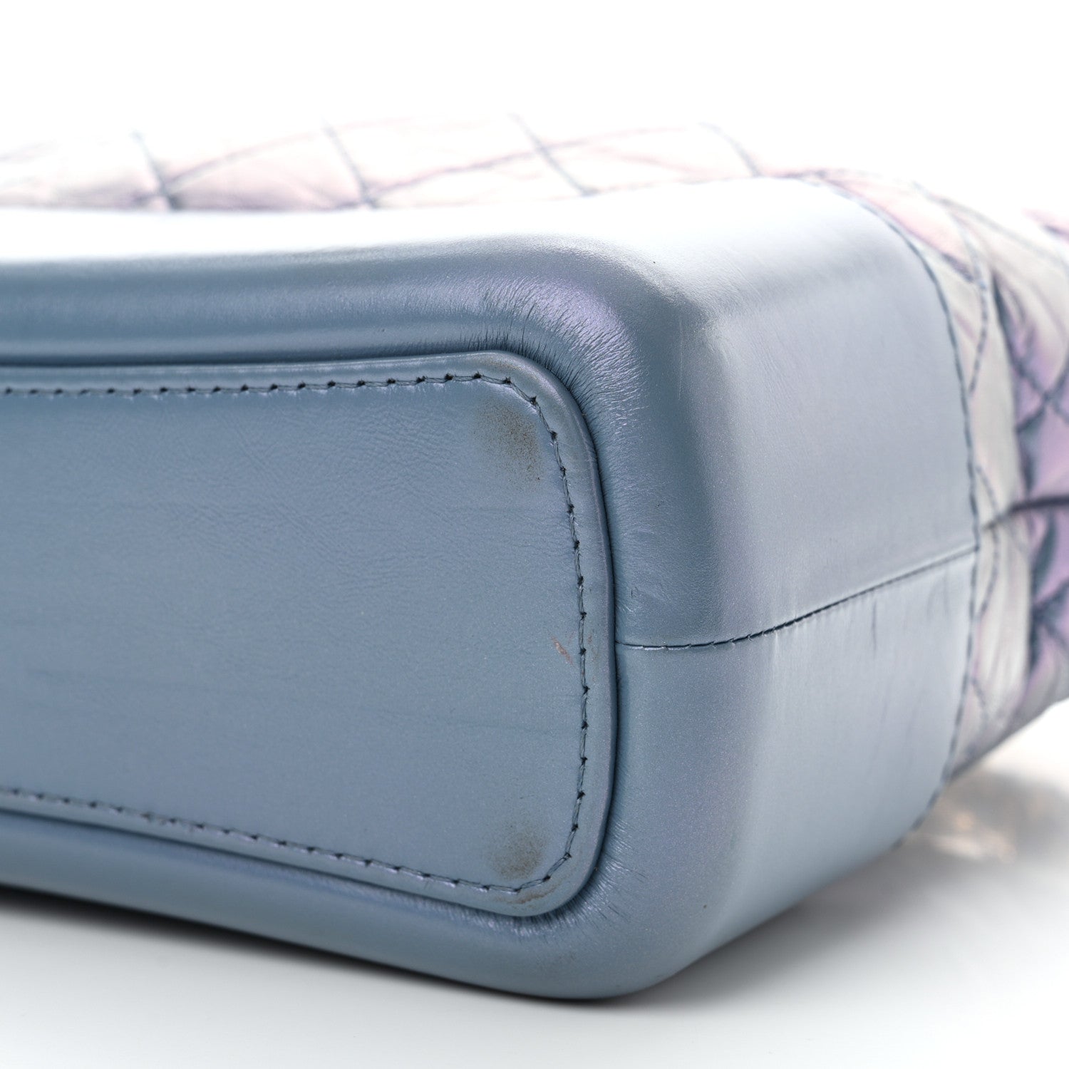 Chanel Iridescent Aged Calfskin Quilted Medium Gabrielle Hobo Blue 10 of 10