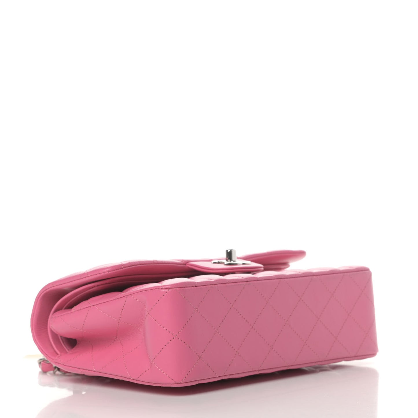 Lambskin Quilted Small Double Flap Pink