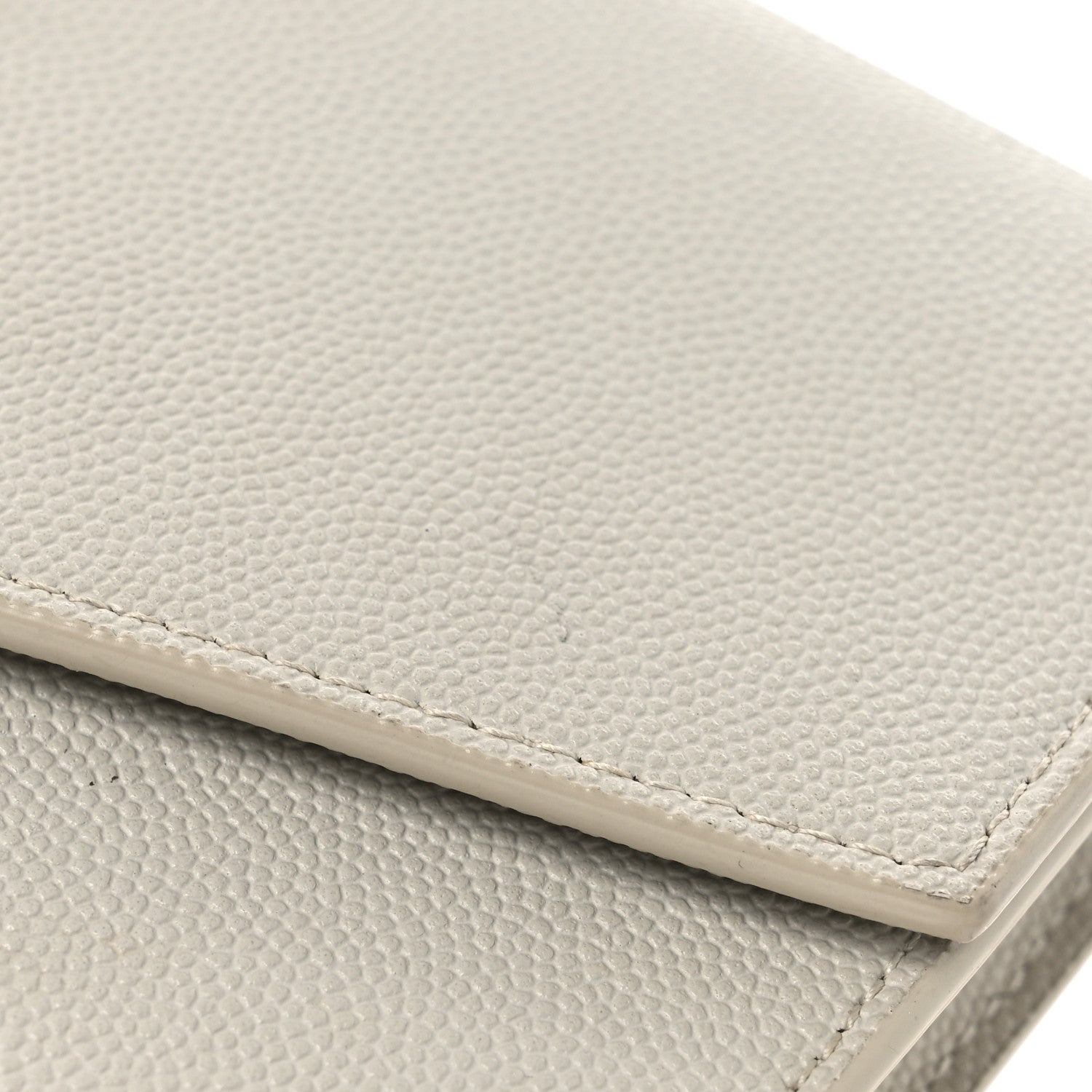 Saint Laurent Grain De Poudre Monogram Uptown Chain Wallet Dark Latte 15 of 17