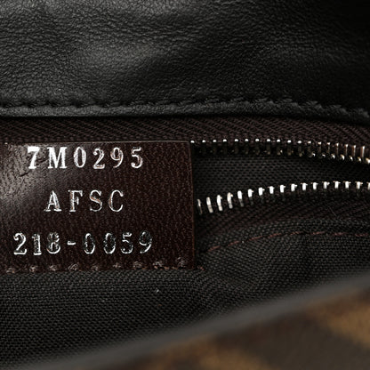 Fendi Glazed Fabric Cotton Vitello King Aura FF 1974 Baguette Belt Pouch Tobacco Moro Grezzo Cuoio 7 of 10