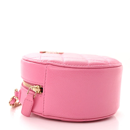 Chanel Caviar Quilted Gripoix CC Round Clutch With Chain Pink 4 of 11