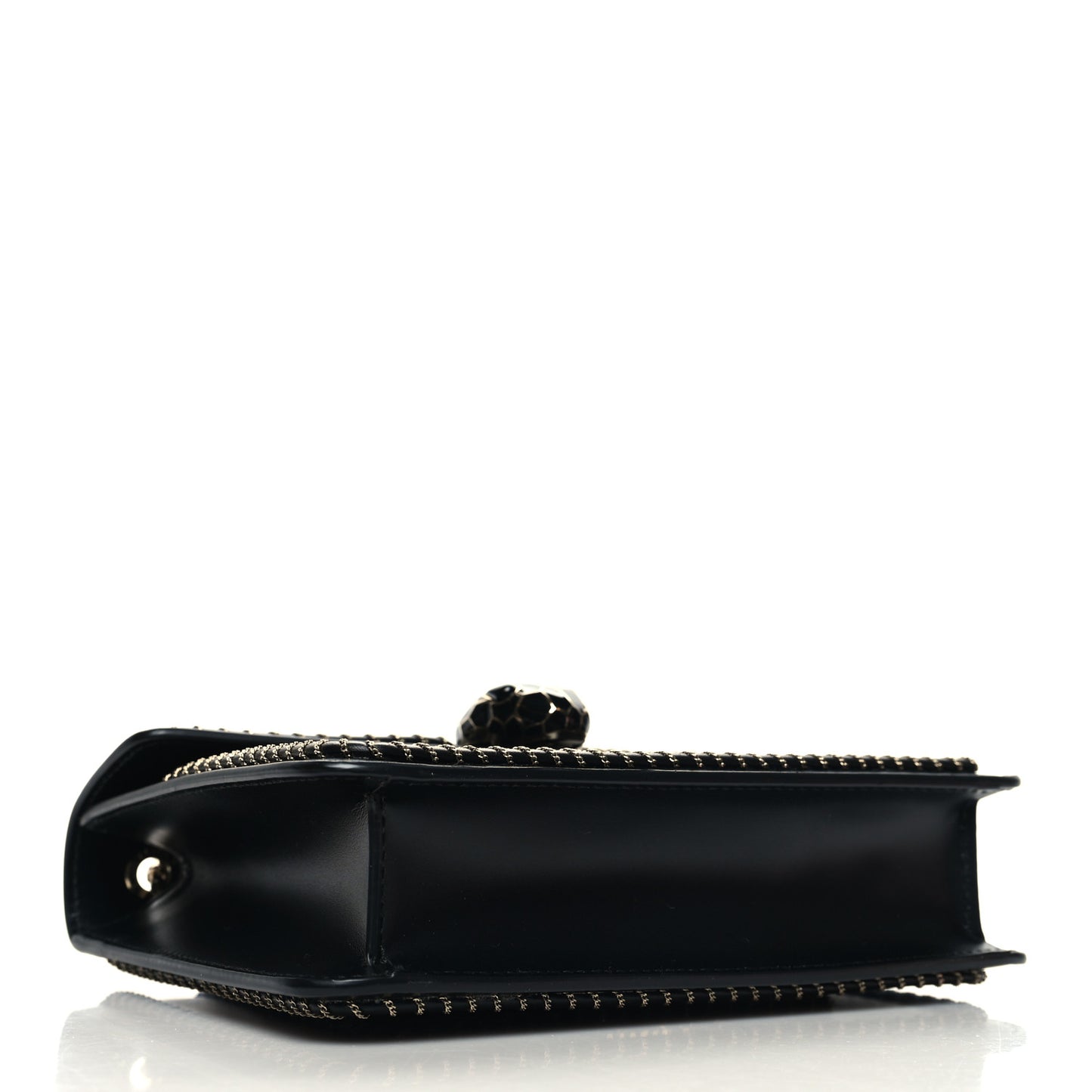 Calfskin Woven Chain Serpenti Forever Crossbody Bag Black