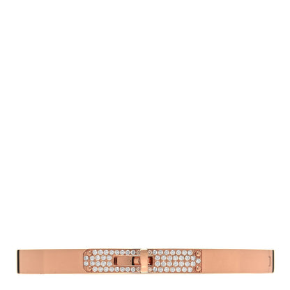 Hermes 18K Rose Gold Diamond PM Kelly Pave Bracelet SH 1 of 4