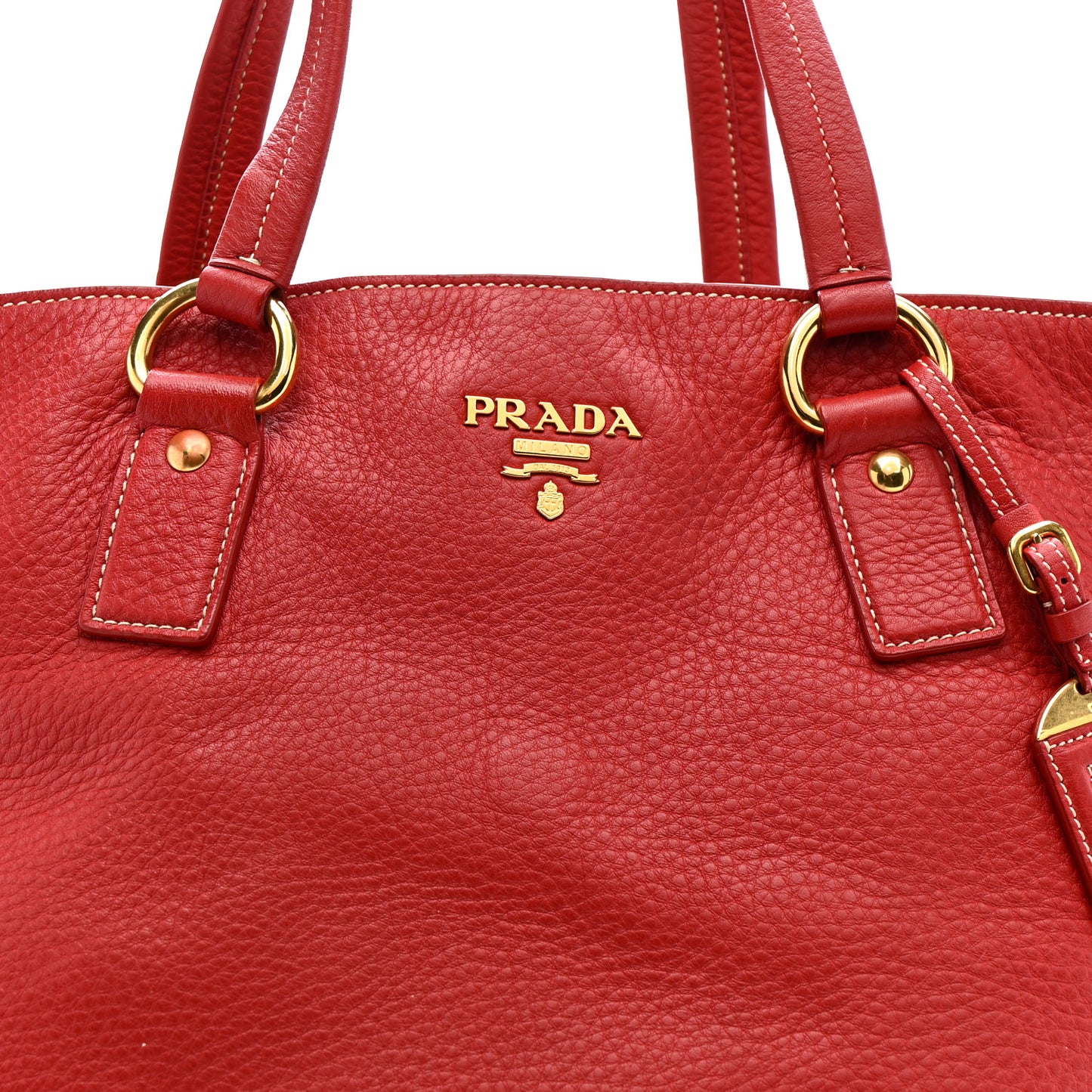 Vitello Daino Side Zip Shopper Tote Fuoco