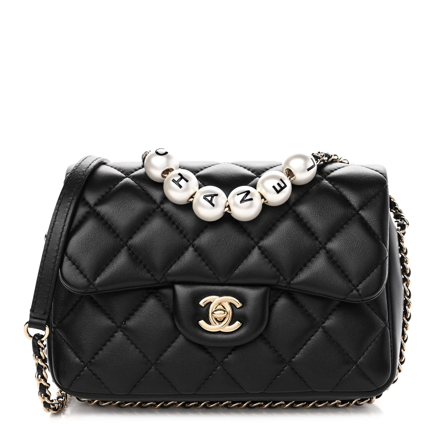 Lambskin Quilted Small My Precious Flap Black