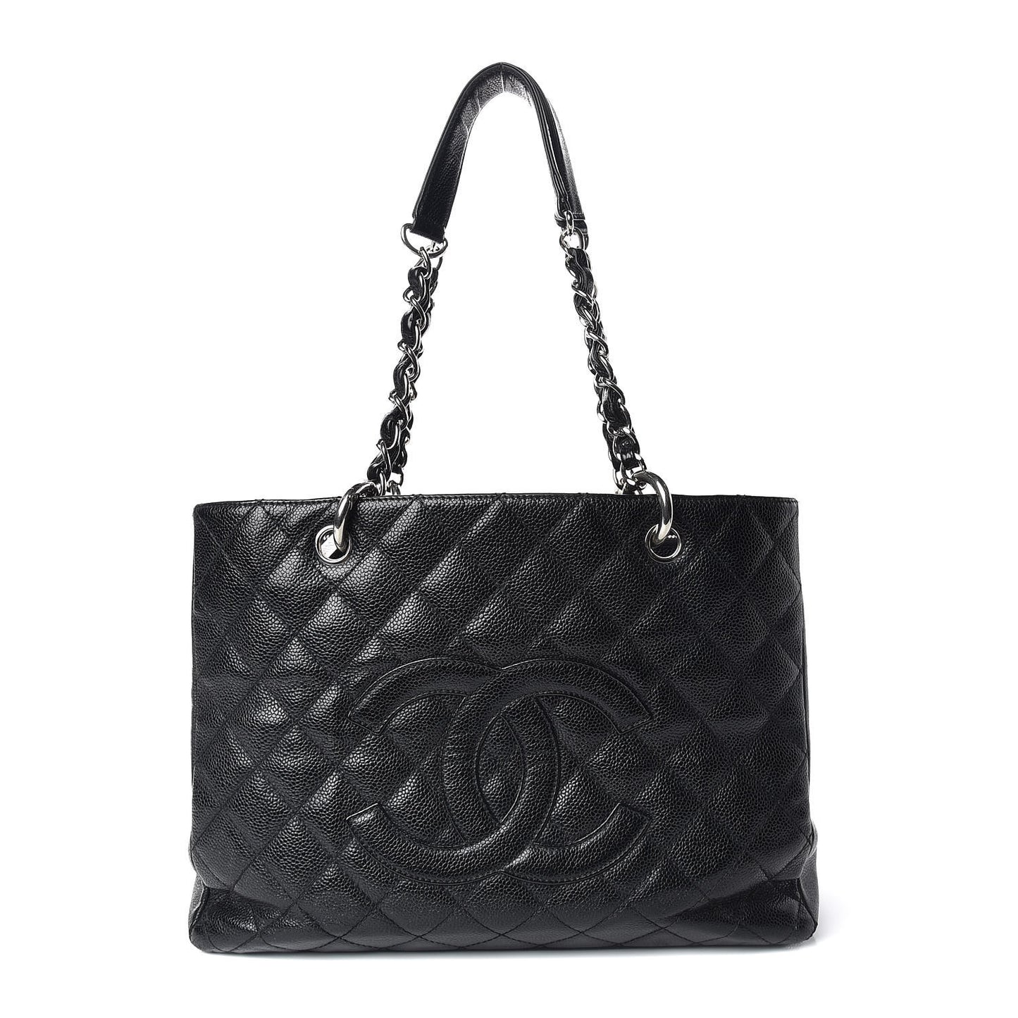 Caviar Quilted Grand Shopping Tote GST Black