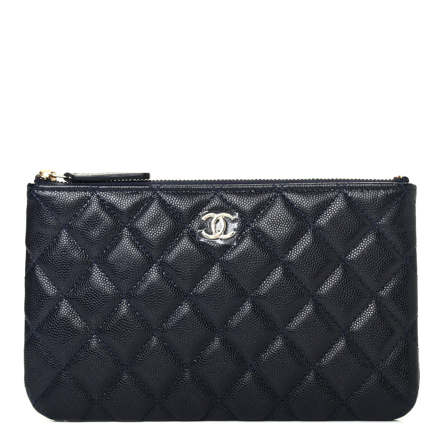 Caviar Quilted Cosmetic Case Navy