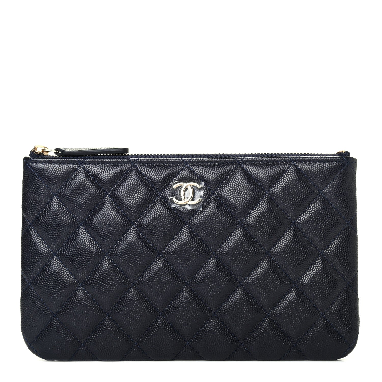 Chanel Caviar Quilted Cosmetic Case Navy 1 of 4