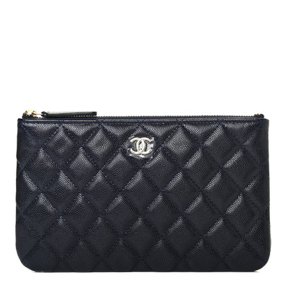 Chanel Caviar Quilted Cosmetic Case Navy 1 of 4