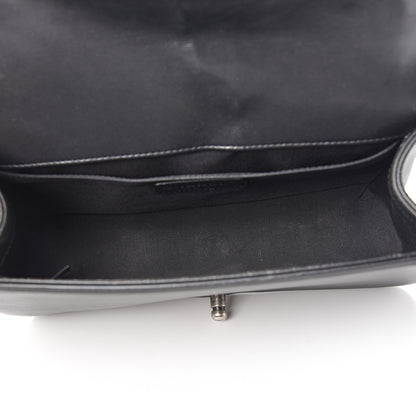 Chanel Faded Calfskin Quilted Medium Studded Boy Flap Black 4 of 10