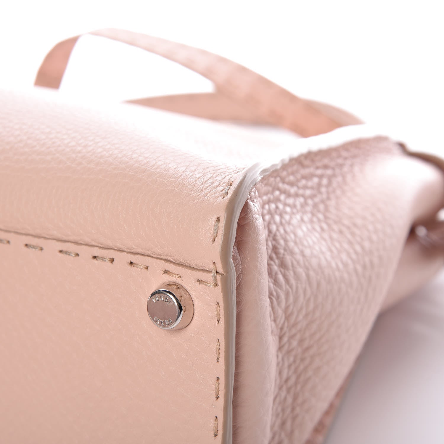 Fendi Cuoio Romano Selleria Bi-Color Medium Peekaboo Iconic Satchel Rosa Plaster Pesca 12 of 16