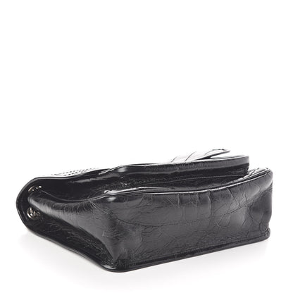 Saint Laurent Crinkled Calfskin Matelasse Monogram Medium Niki Chain Satchel Black 4 of 9