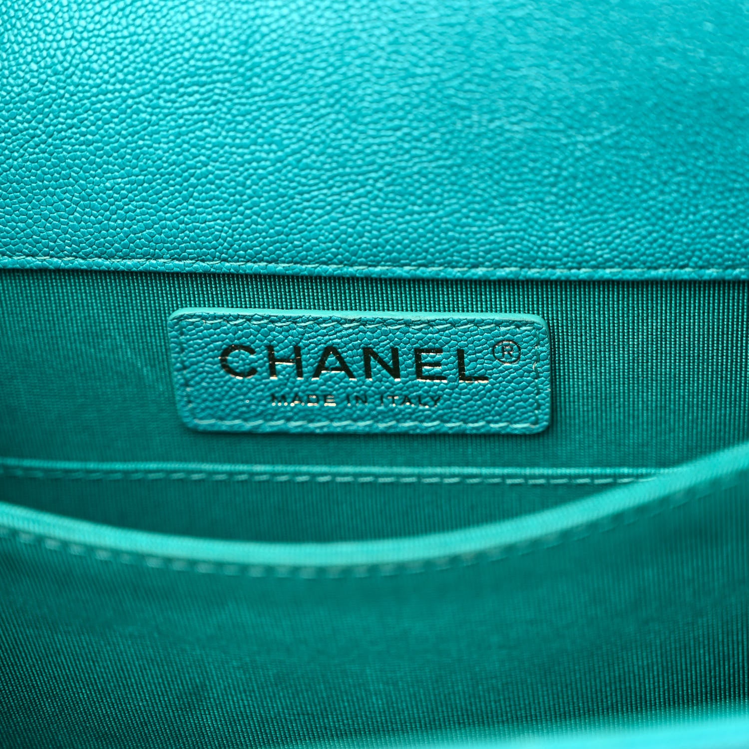 Chanel Caviar Quilted North South Boy Flap Turquoise 6 of 10