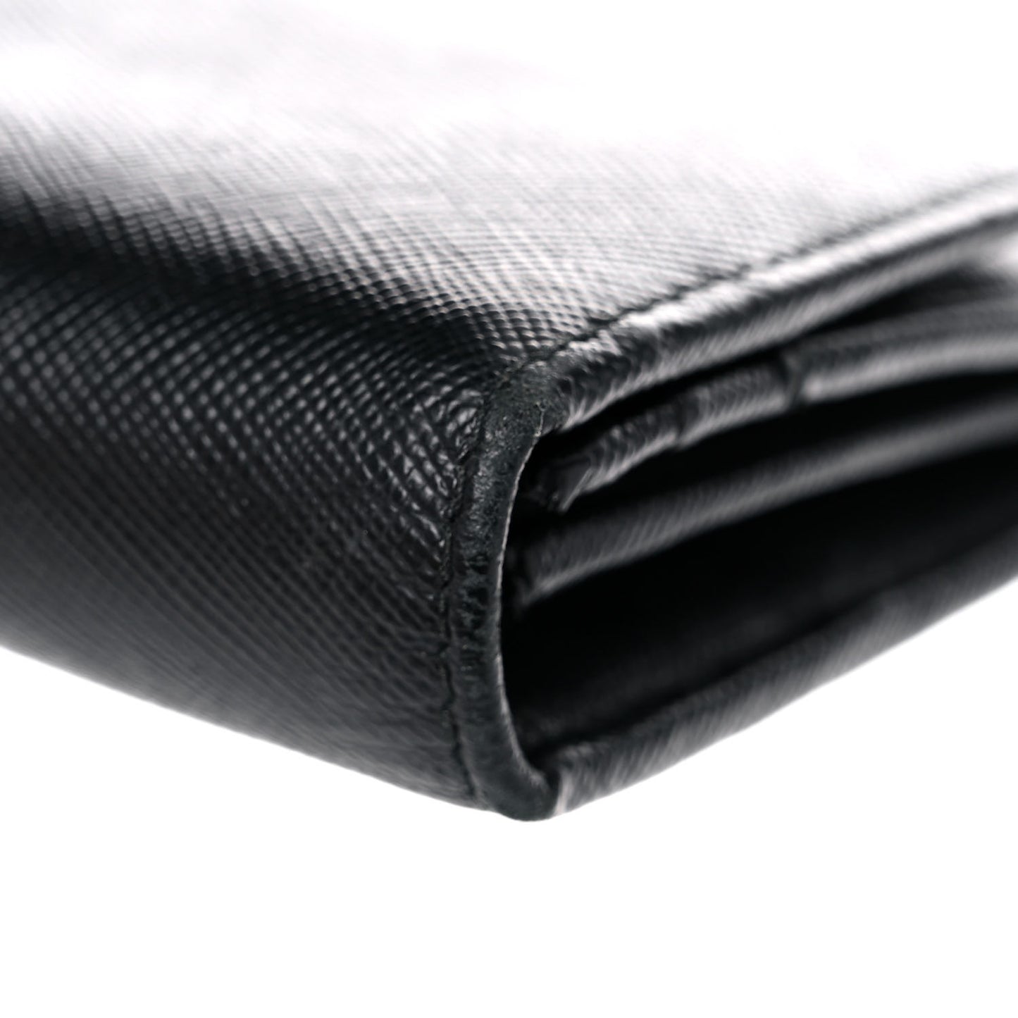 Saffiano Metal Continental Flap Wallet Black