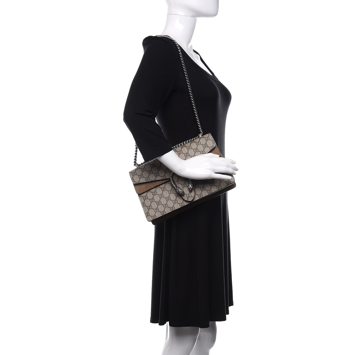 GG Supreme Monogram Small Dionysus Shoulder Bag Taupe