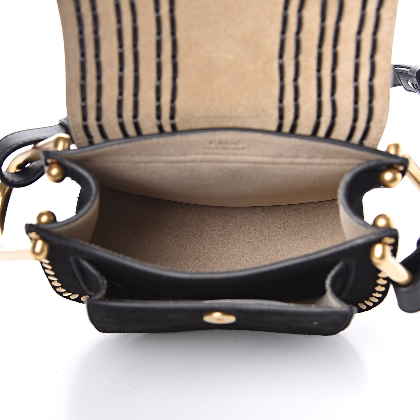 Suede Calfskin Braided Mini Hudson Shoulder Bag Black