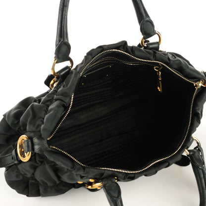 Prada Tessuto Nylon Gaufre Shopping Satchel Black 7 of 8