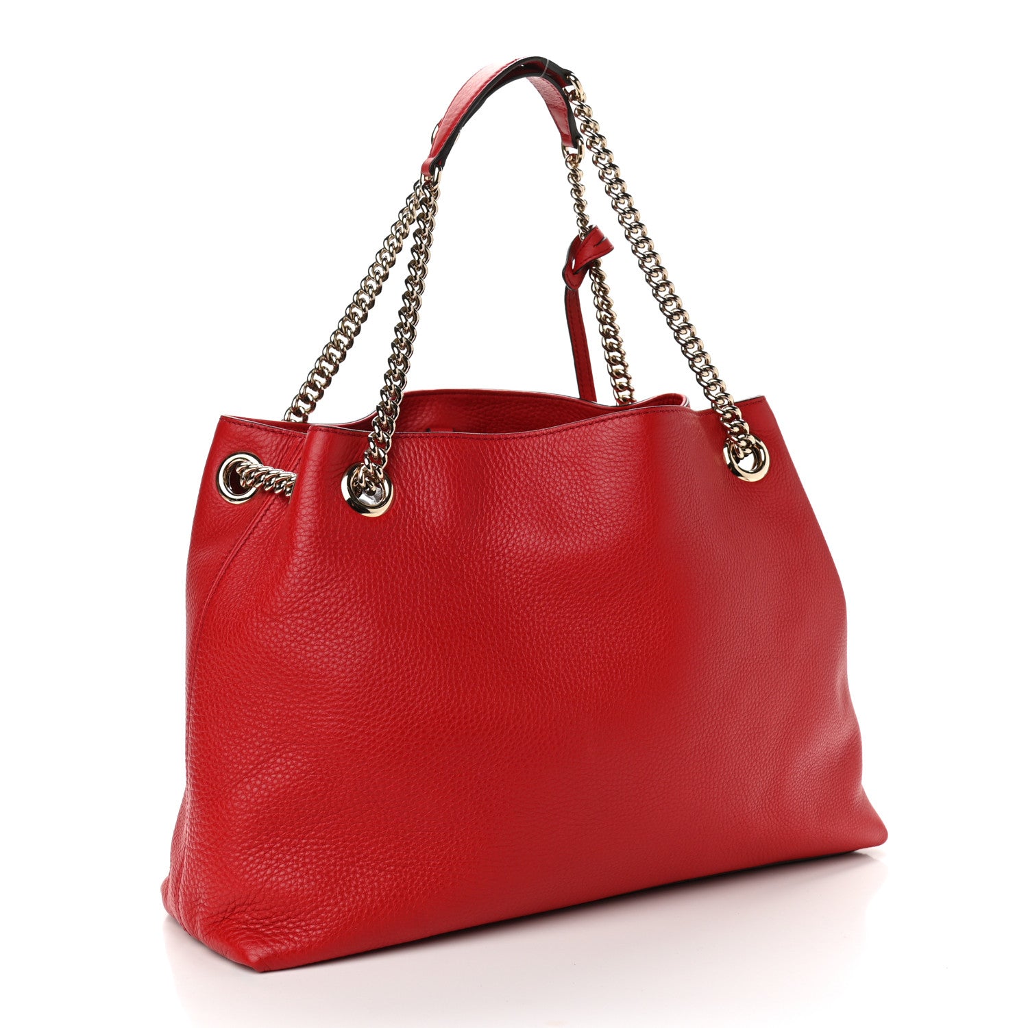 Gucci Pebbled Calfskin Medium Soho Chain Shoulder Bag Red 2 of 12
