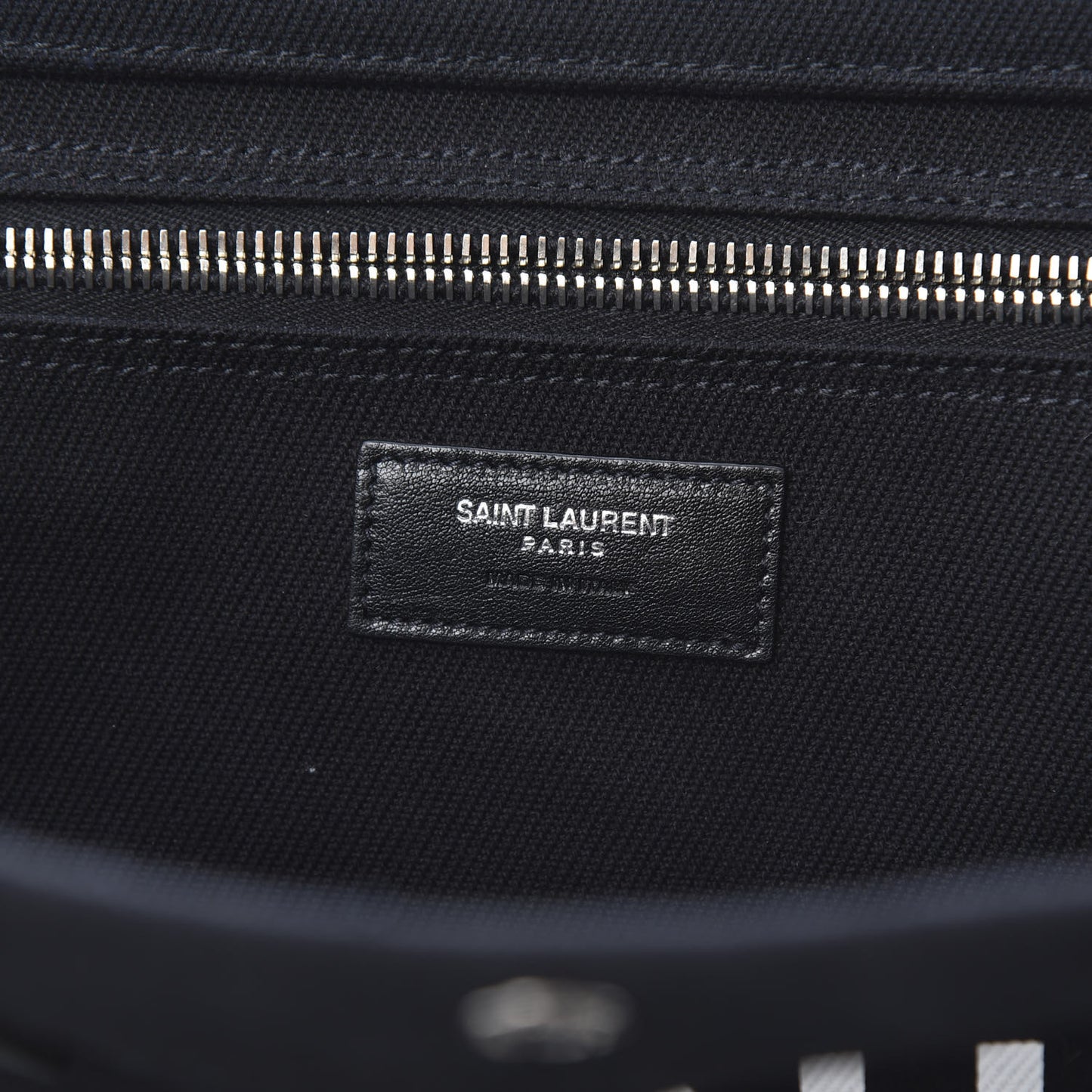 Linen Calfskin Rive Gauche Tote Black