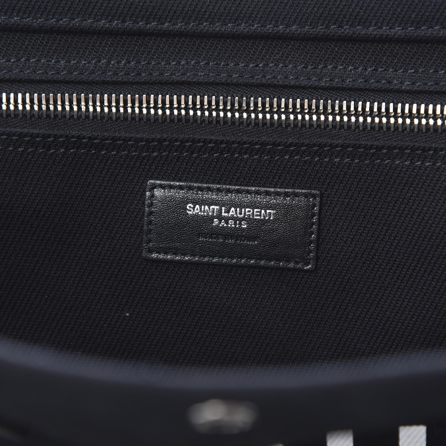 Saint Laurent Linen Calfskin Rive Gauche Tote Black 6 of 12