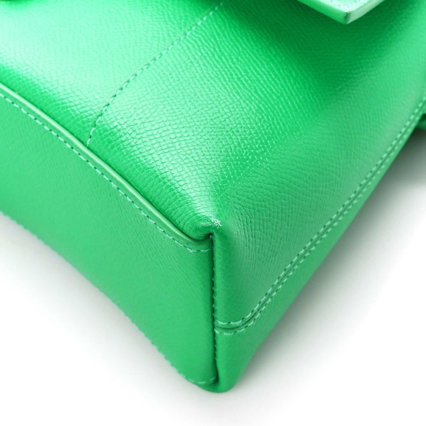Grained Calfskin XS Downtown Shoulder Bag Vivid Green