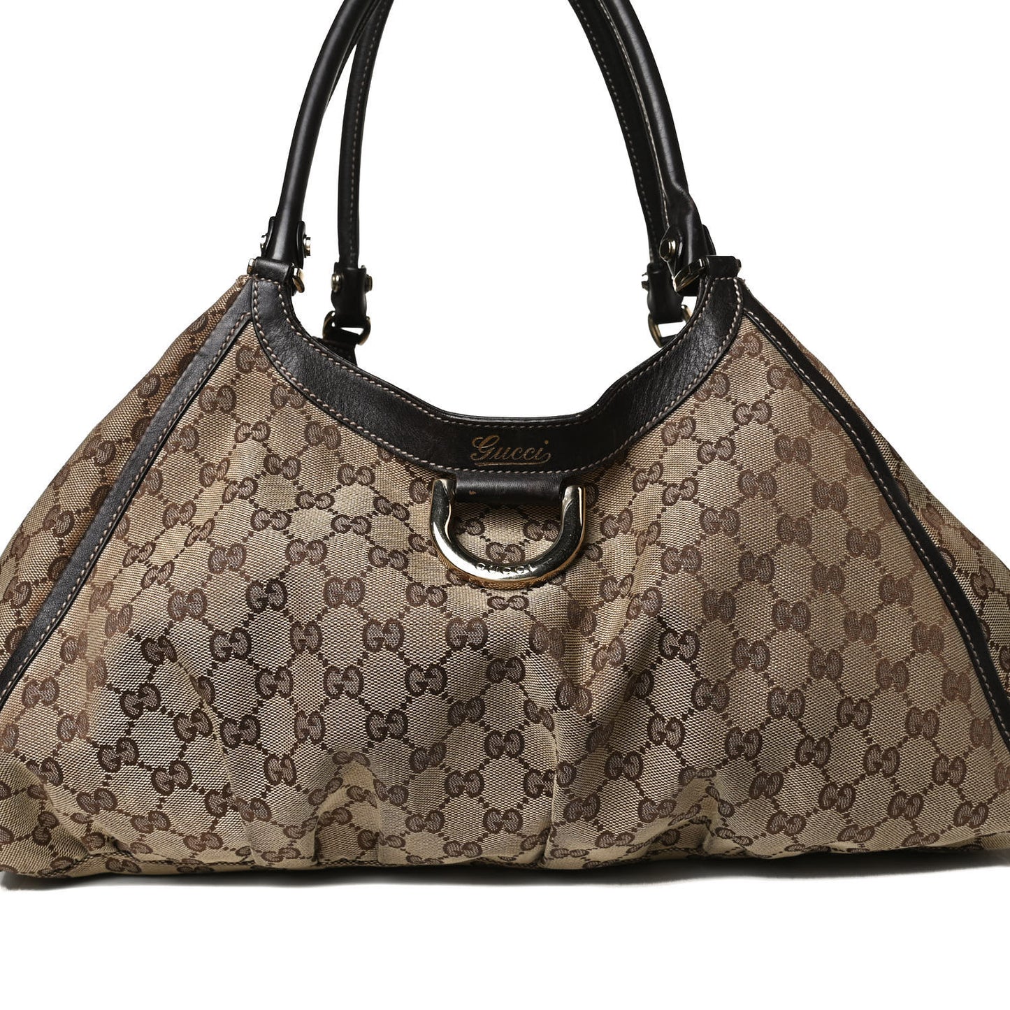 Monogram Large D Gold Hobo Dark Brown