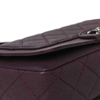 Chanel Washed Caviar Quilted Small Turn Around Ligne Flap Dark Purple 11 of 11