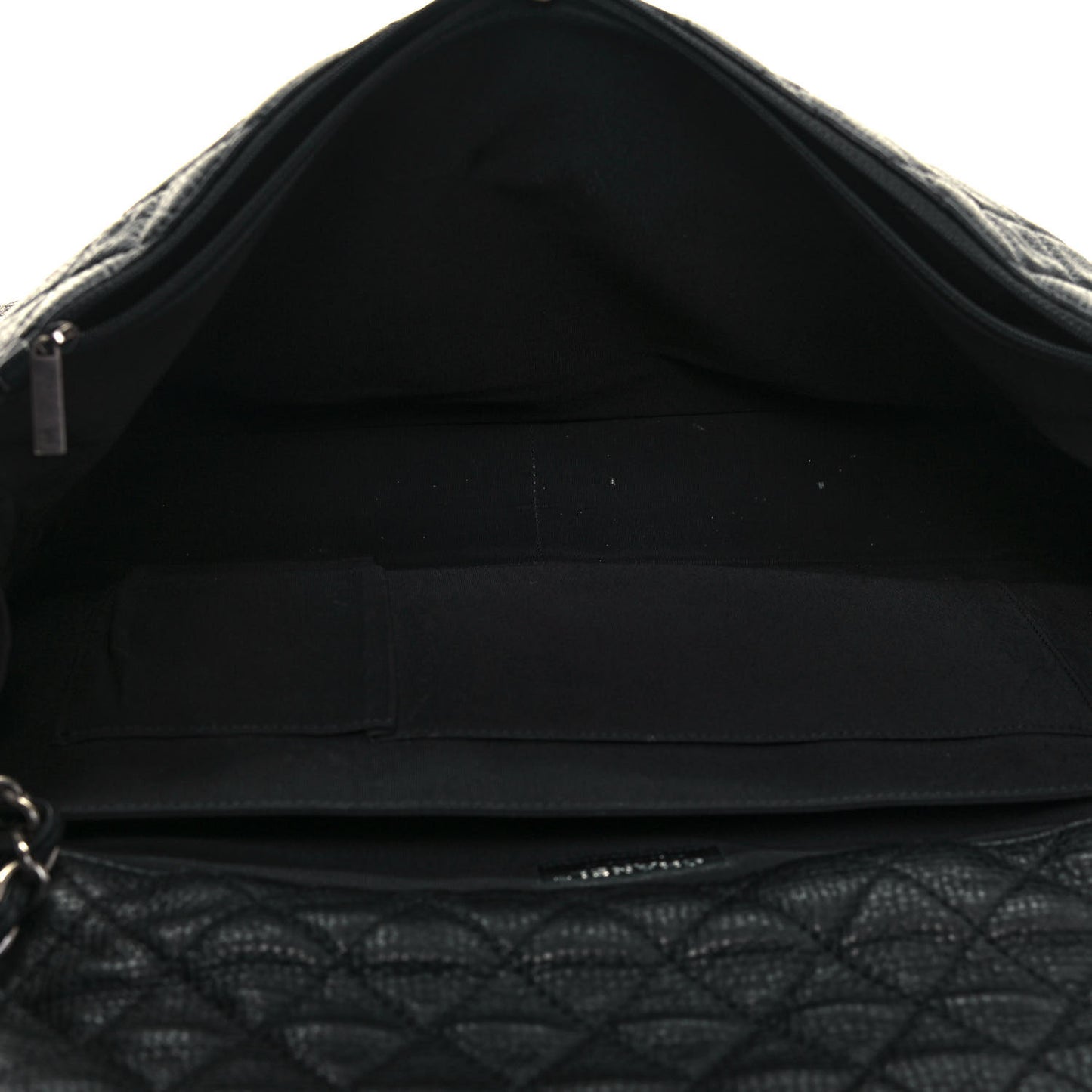 Calfskin Quilted XXL Travel Flap Bag Black