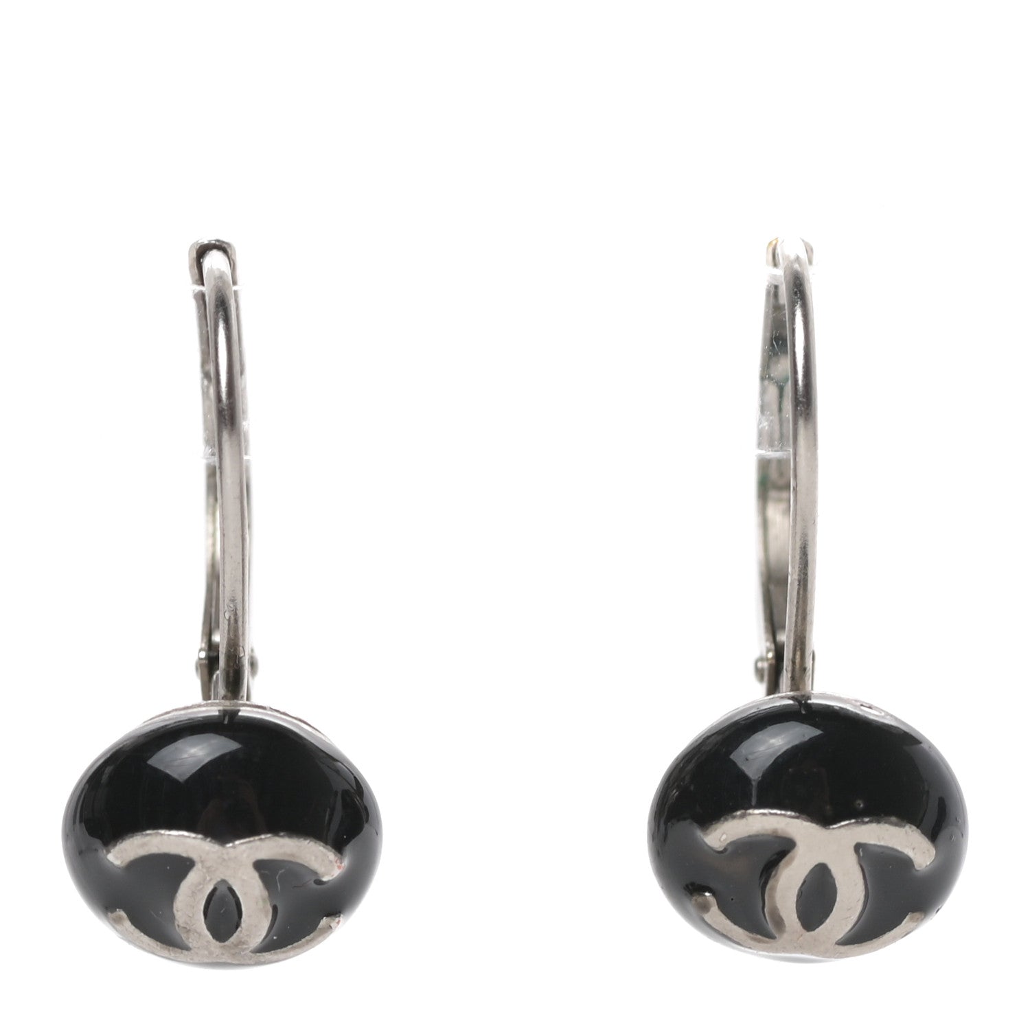 Chanel Resin CC Earrings Black 1 of 5
