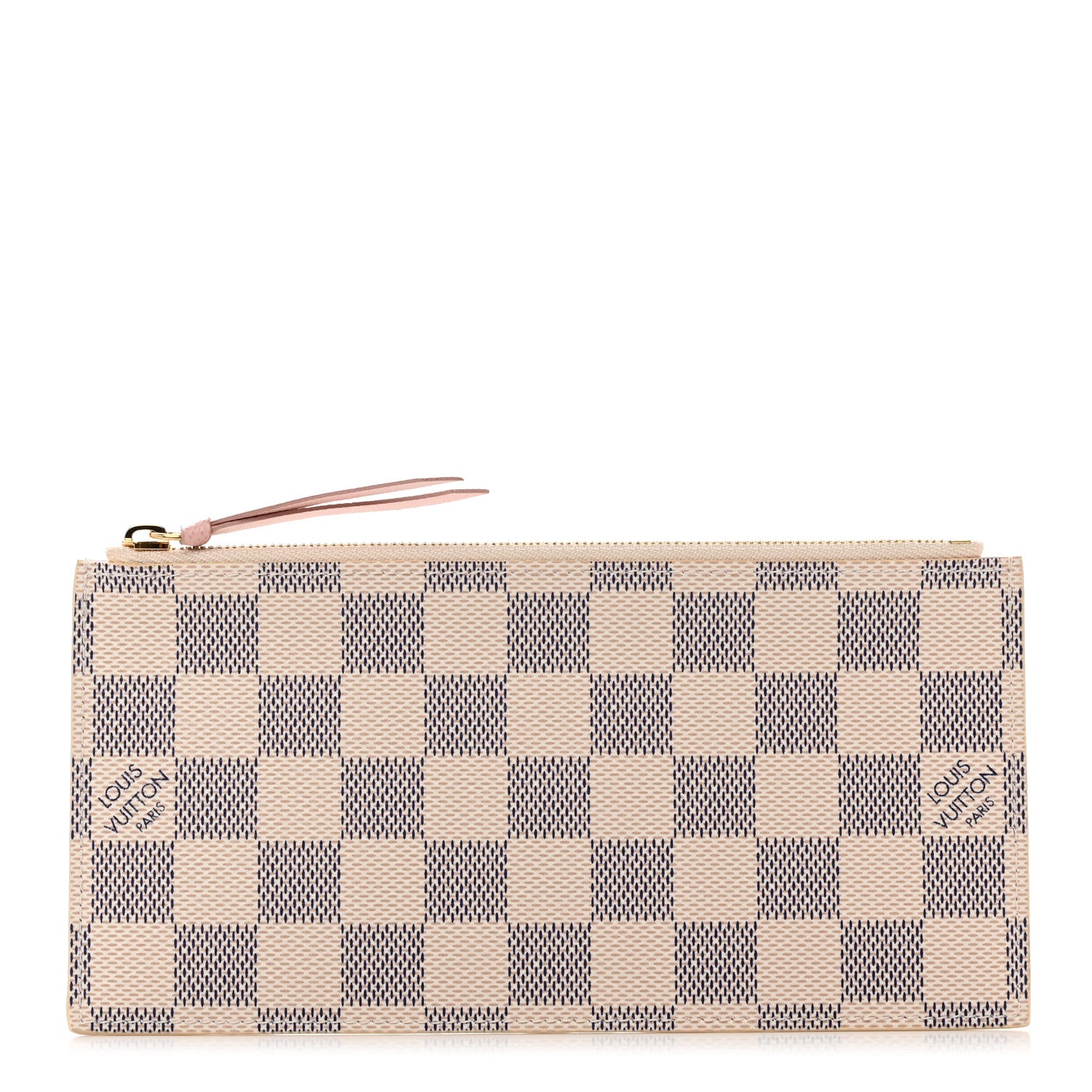 Louis Vuitton Damier Azur Felicie Chain Wallet Zippered Insert Rose Ballerine 1 of 6